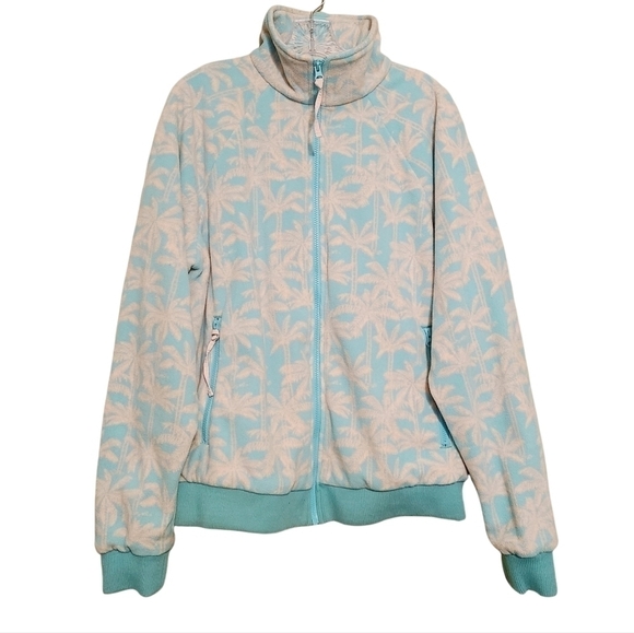 Chubbies | Men's Pink & Blue Palm Tree Full Zip Pullover Jacket (Size Large) - Picture 1 of 15
